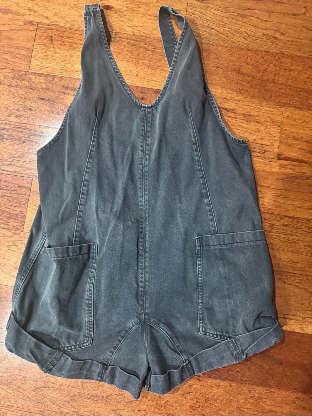 Free People High Roller Short Denim Overalls Black - Picture 2 of 6